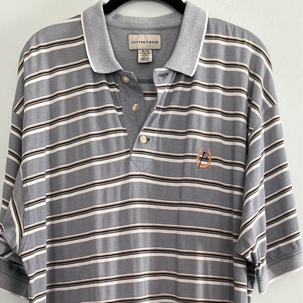 Cutter & Buck Golf Polo XL Golden Hosrseshoe Short Sleeve Father's Day Gift Spor